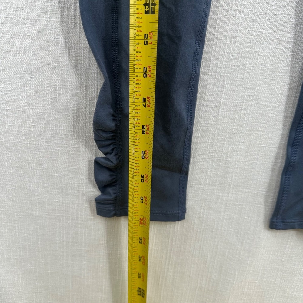 FP Movement Free People Ruffle Me Up High Rise Leggings Blue Small Ruched - Picture 3 of 13